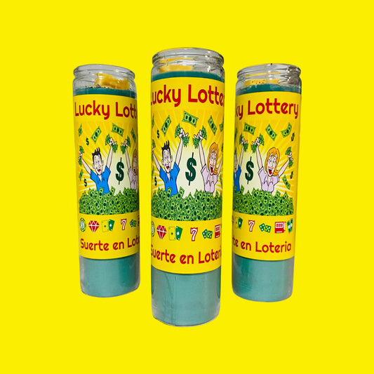 Lucky Lottery Green Dressed Candle, Loteria de la Suerte Veladora Preparada Verde, Money, Dinero