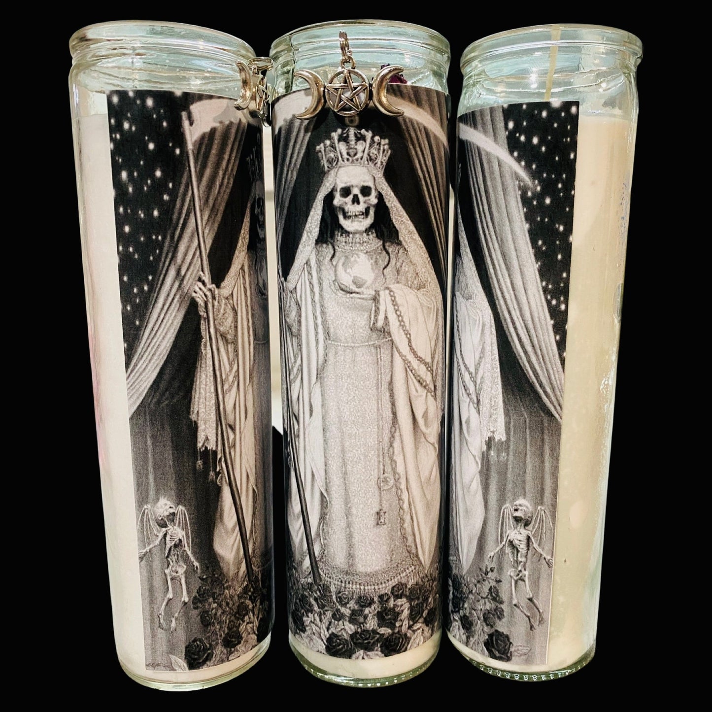 Santa Muerte Novena Veladora Blanca, Holy Death White Candle, Altar Candle