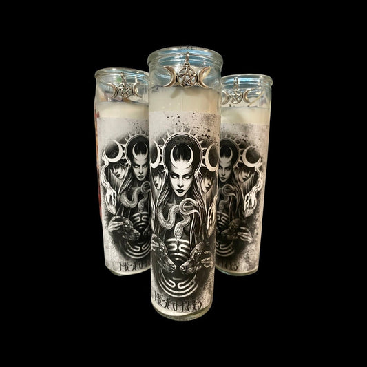 Hekate Devotional Ritual White Dressed Candle