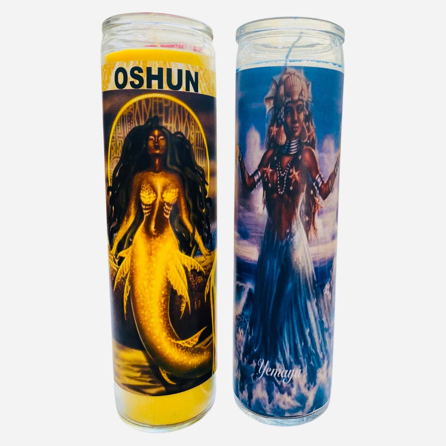 2 Set Yemaya Dressed Candle + Oshun Candle. Ochun + Yemaya Veladora, Santeria, Orisha