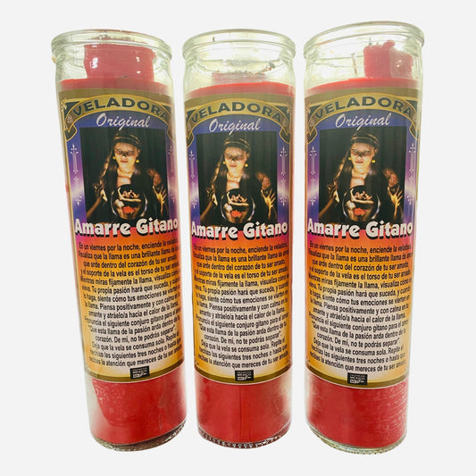 Amarre Gitano Veladora Preparada y Conjurada Para Amarrar- Gypsy Love Bind Candle