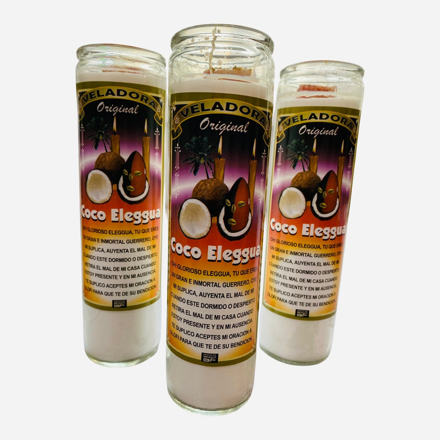 Coco Elegua Veladora, Coconut Elegua Fixed Candle.