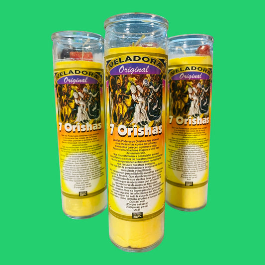 7 Orishas Fixed Candle, 7 Orishas Veladora Preparada, 7 African Powers