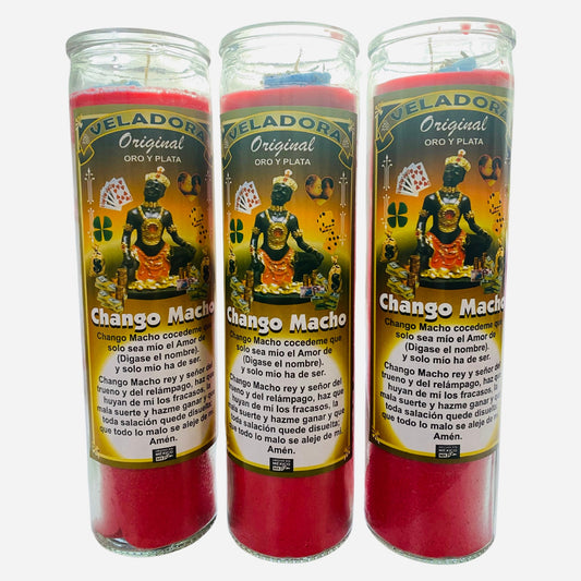 Chango Macho Candle, Chango Macho Veladora Preparada y Conjurada Para Suerte, Fortuna y amor