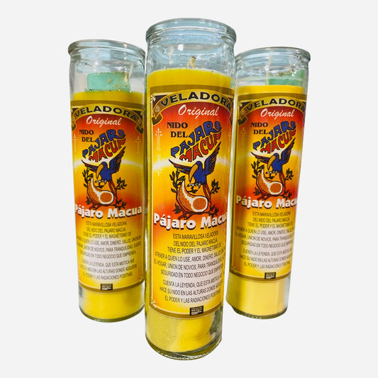 2x set, Nido del Pajaro Macua Veladora, Macua Bird Fixed Candle to Attract Luck, Money, Love and Abundance