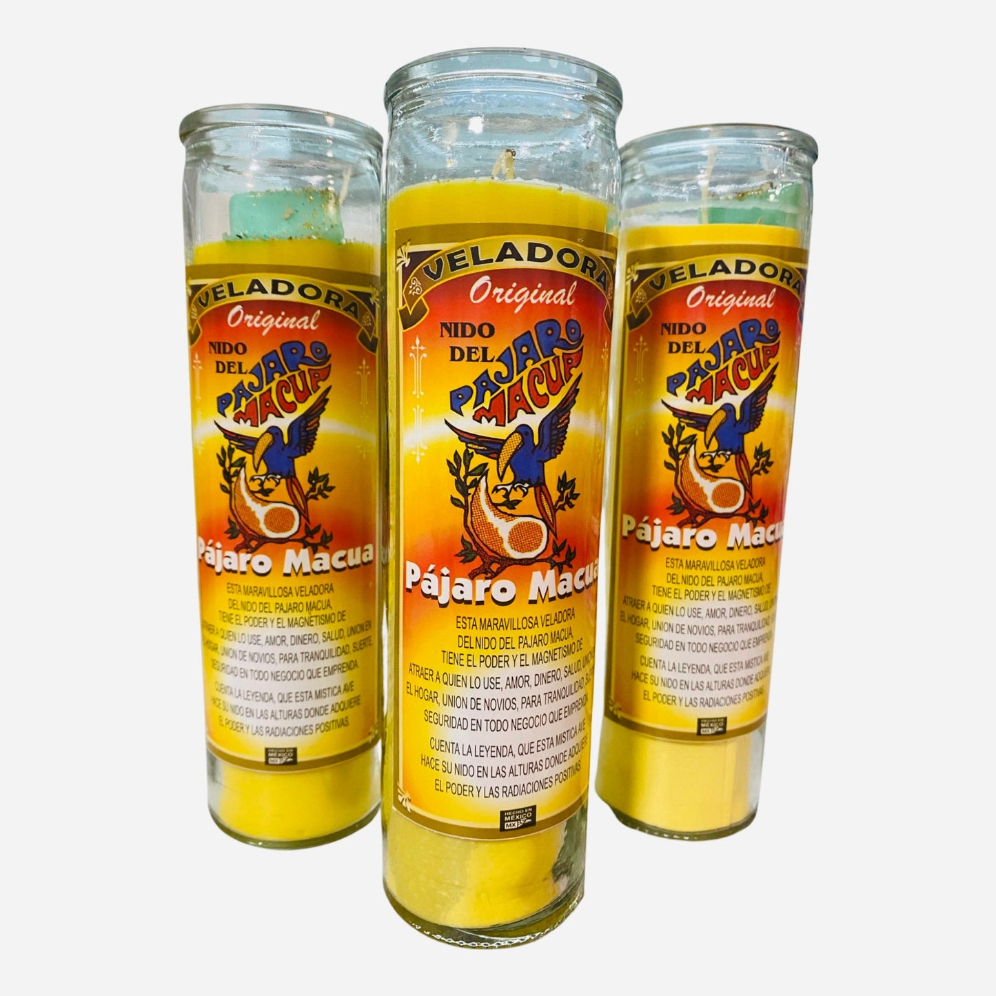 Nido del Pajaro Macua Veladora, Macua Bird Fixed Candle to Attract Luck, Money, Love and Abundance