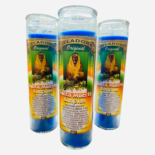 Santa Muerte Limpias Veladora, Holy Death Cleansing Candle , Altar Candle, Limpia