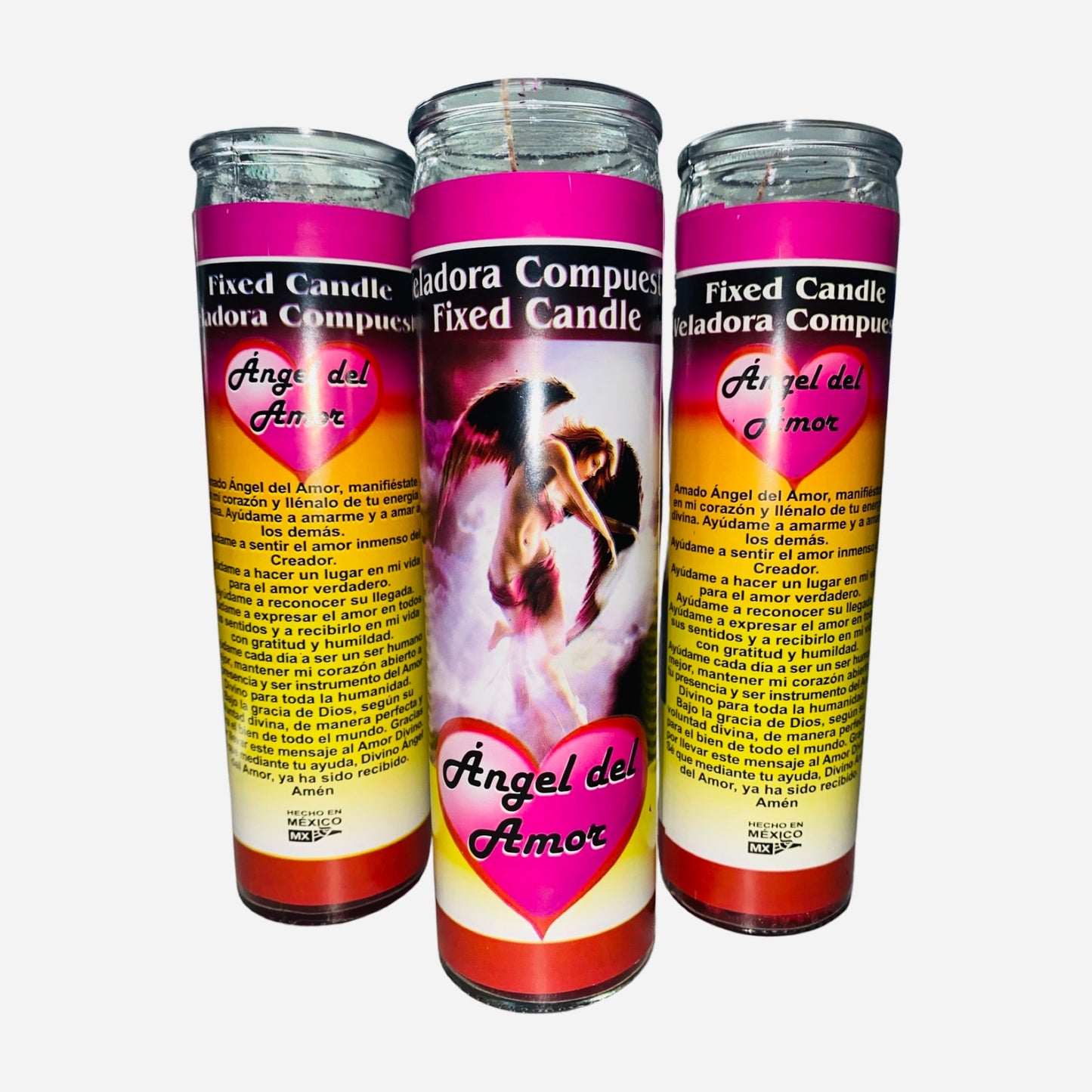 Angel del Amor Veladora Preparada, Angel of Love Fixed Candle, Love Spell Candle