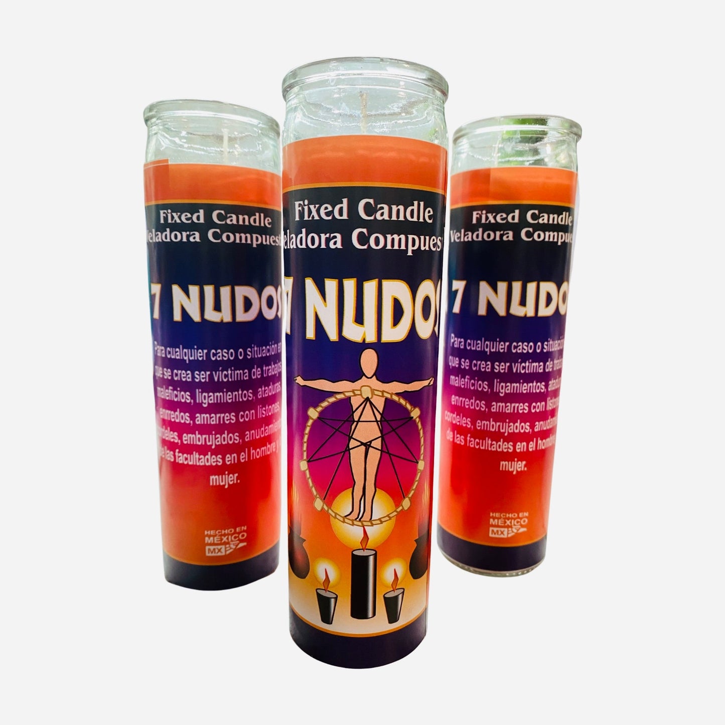 7 Nudos Veladora Para Limpias, 7 Knots Candle to brake spells and jinxes.