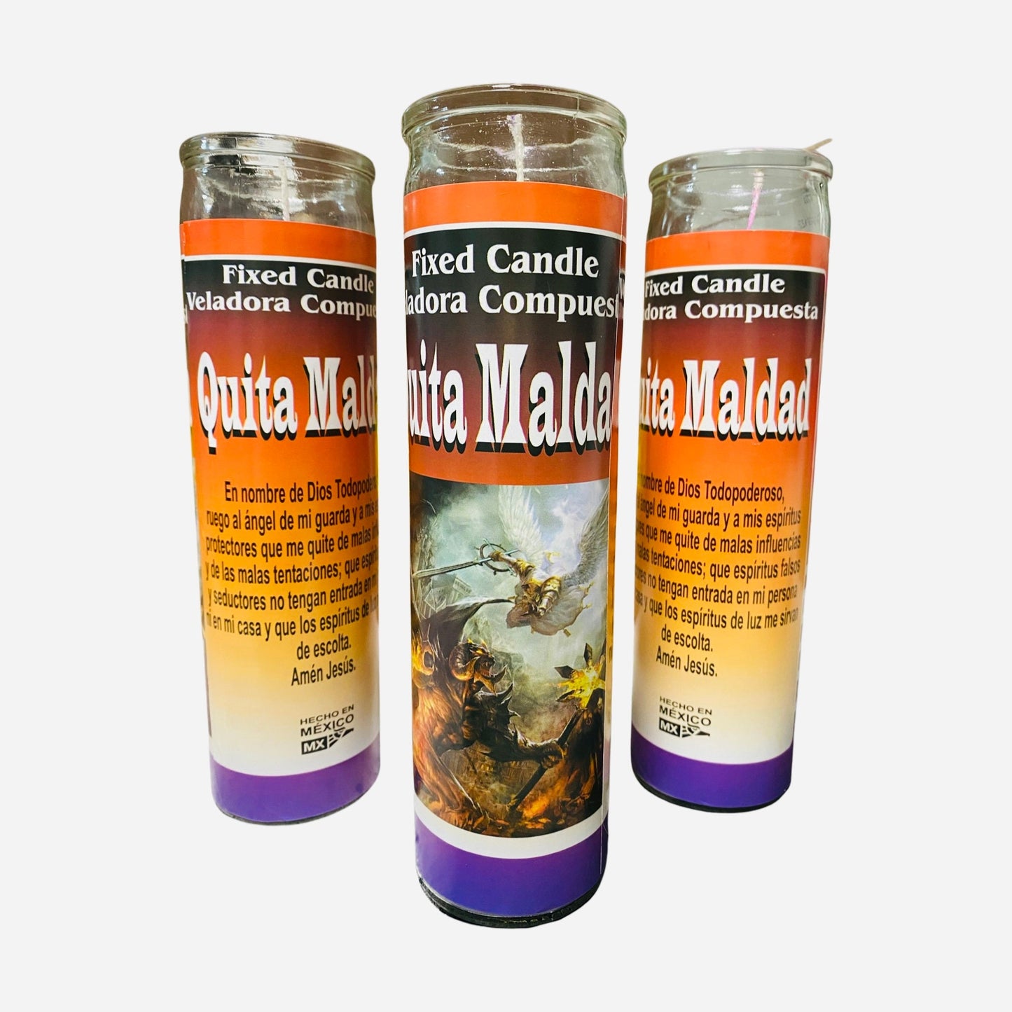 Quita Maldad Veladora Preparada Para Quitar Mala Influencias, Evil Remover Candle