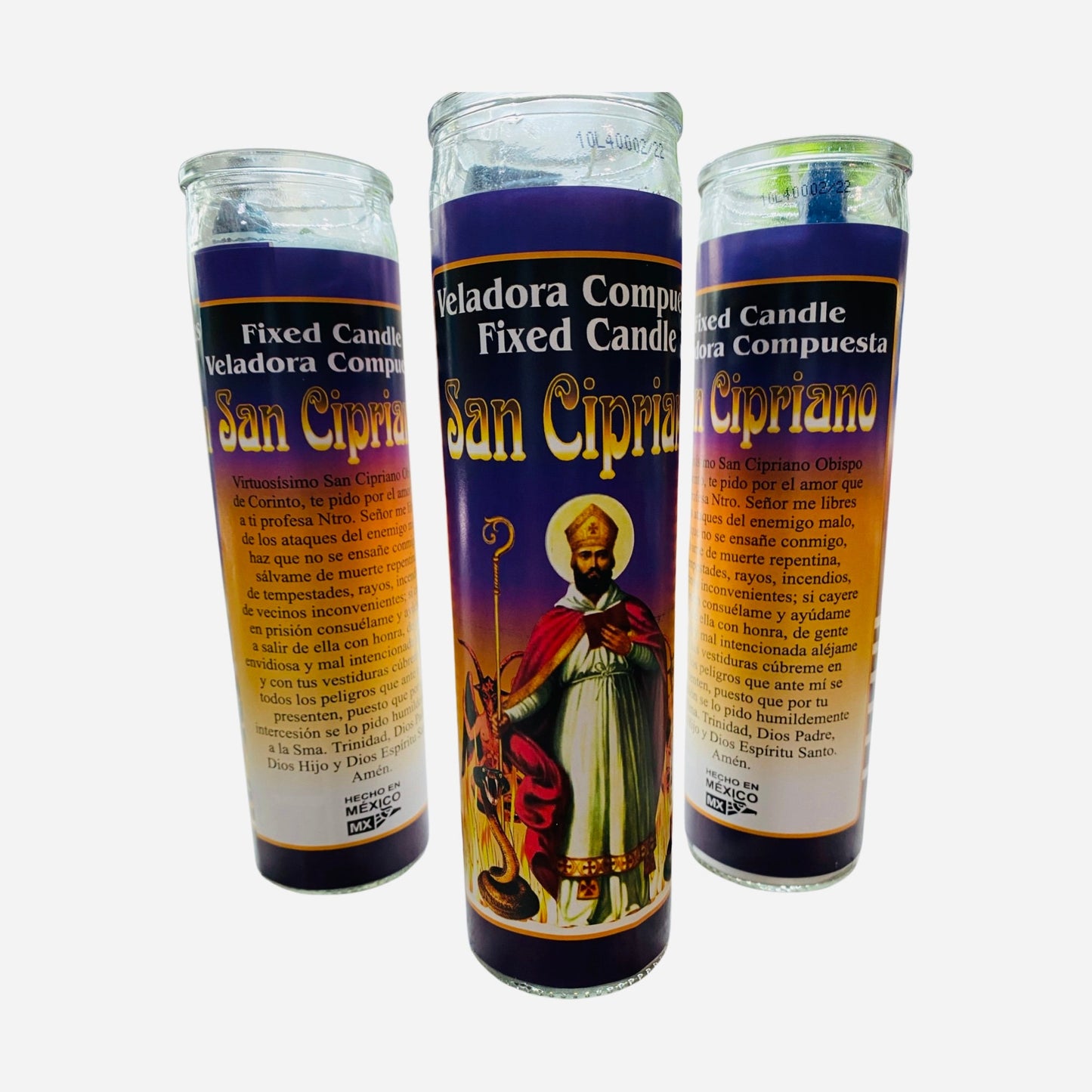 6x set- San Cipriano Veladora Para Proteccion Contra Enemigos. Saint Cyprian Candle Protection