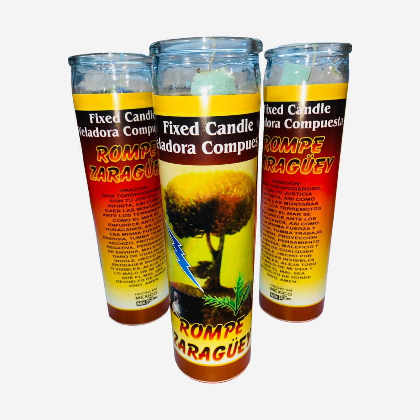 Rompe Zaraguey Veladora Preparada, Spiritual Cleanse Fixed Candle, Brake Spells, Quita Maldicion y Rompe Brujeria