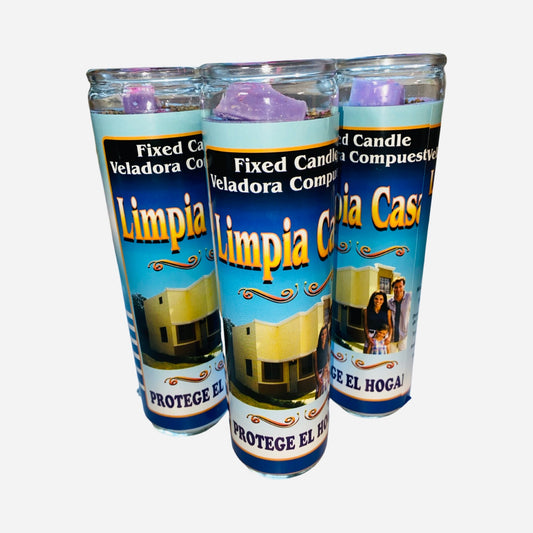 Limpia Casa Veladora Preparada, Spiritual Cleansing for Home Fixed Candle, Protection, Quita Maldicion y Rompe Brujeria