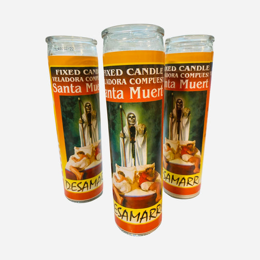 Santa Muerte Desamarre Veladora Para Separar, Holy Death Unmooring Candle to separate