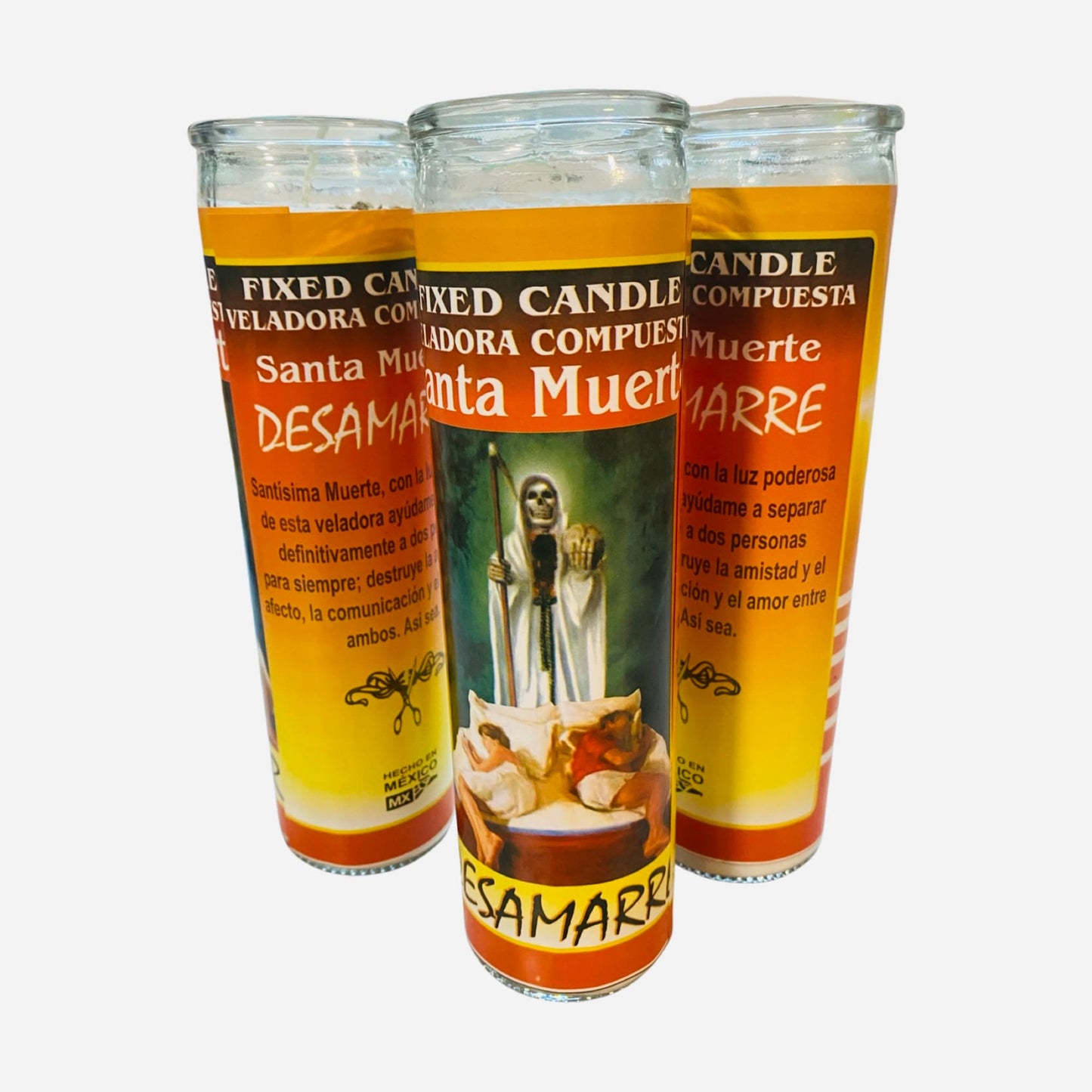 Santa Muerte Desamarre Veladora Para Separar, Holy Death Unmooring Candle to separate