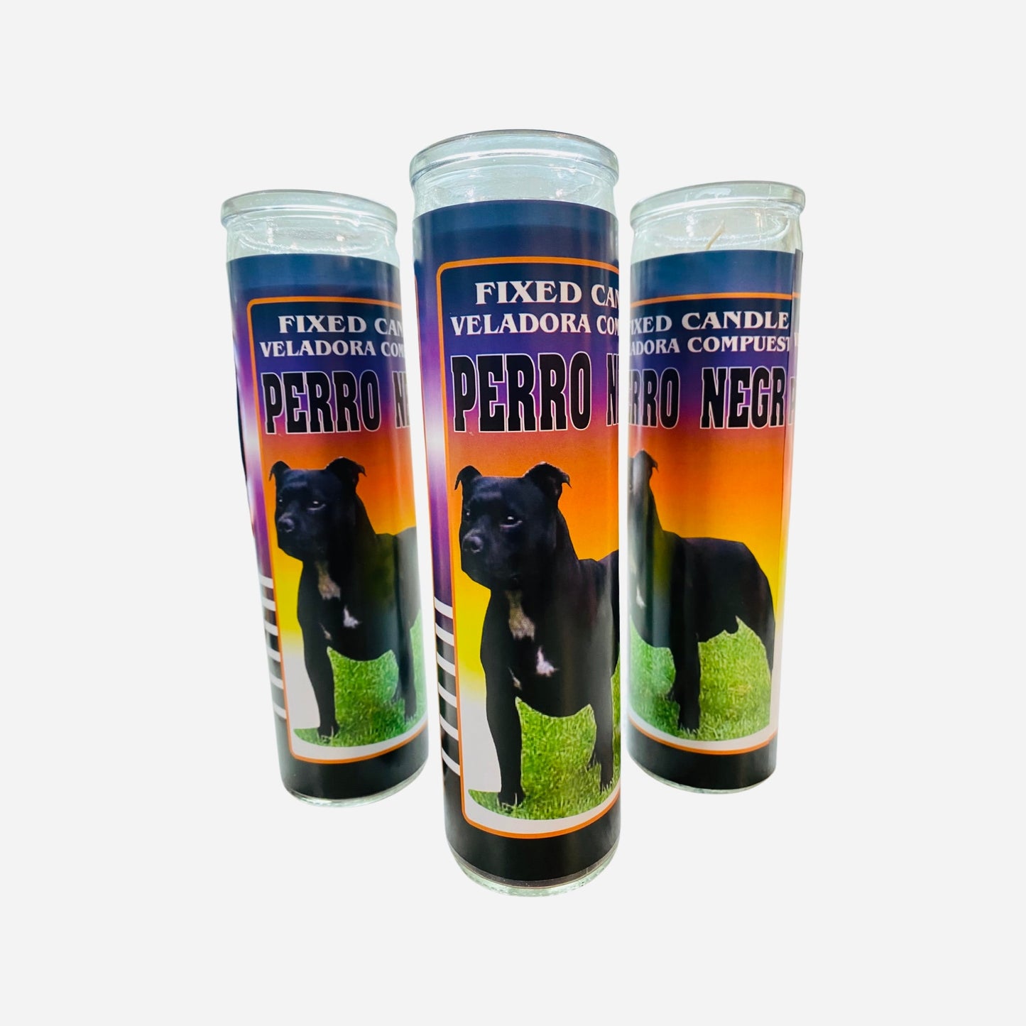 veladora Perro Negro Para Limpias y Curaciones, Para Rituales de Santeria