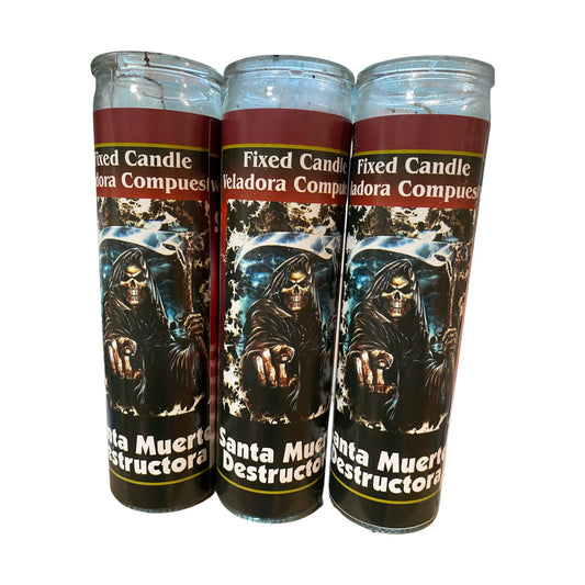 Santa Muerte Negra Destructora Veladora, Holy Death Black Destruction Candle