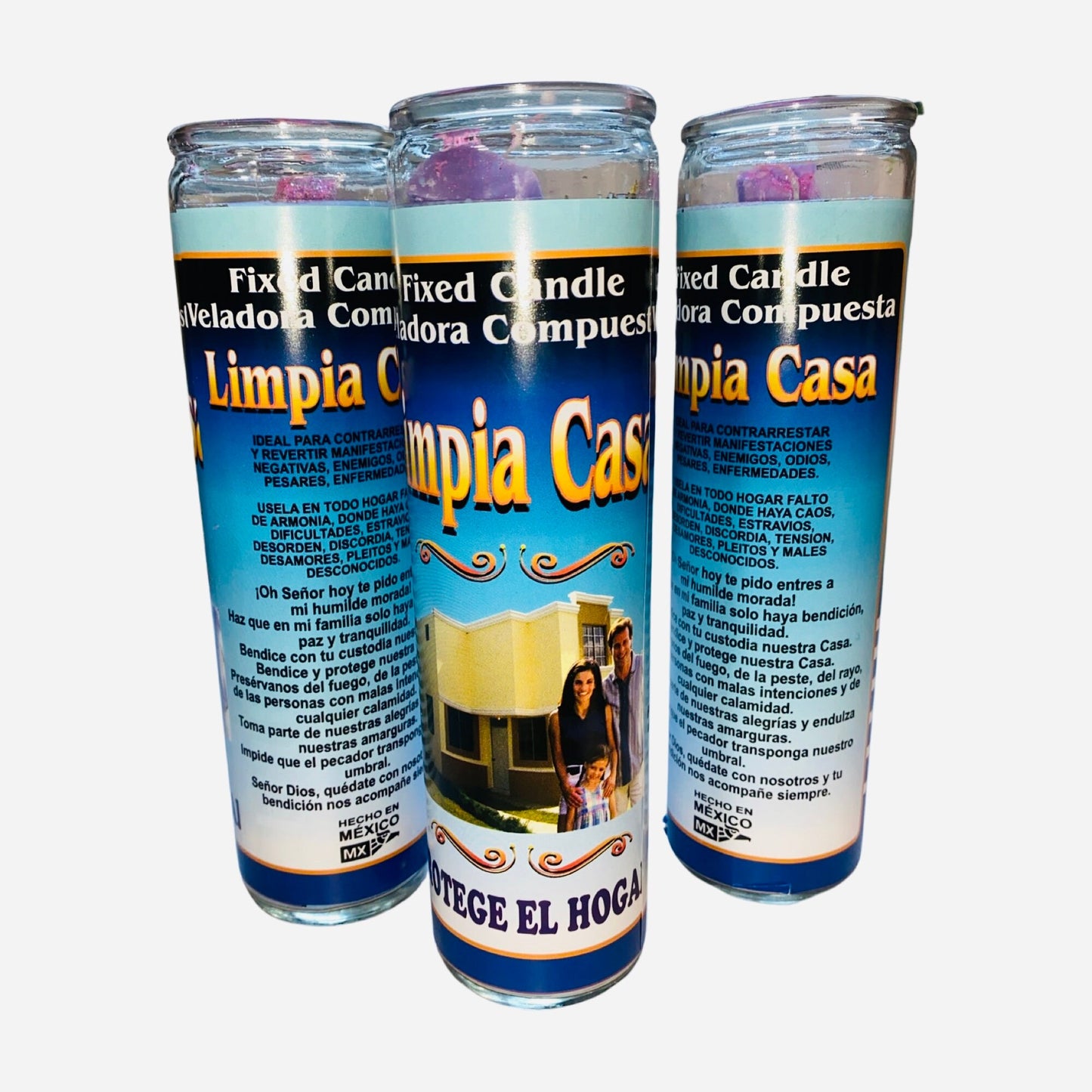 Limpia Casa Veladora Preparada, Spiritual Cleansing for Home Fixed Candle, Protection, Quita Maldicion y Rompe Brujeria