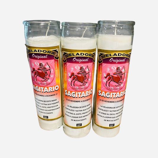 2x SET- SAGITARIO Veladora - SAGITTARIUS Fixed Candle, Zodiac Candle