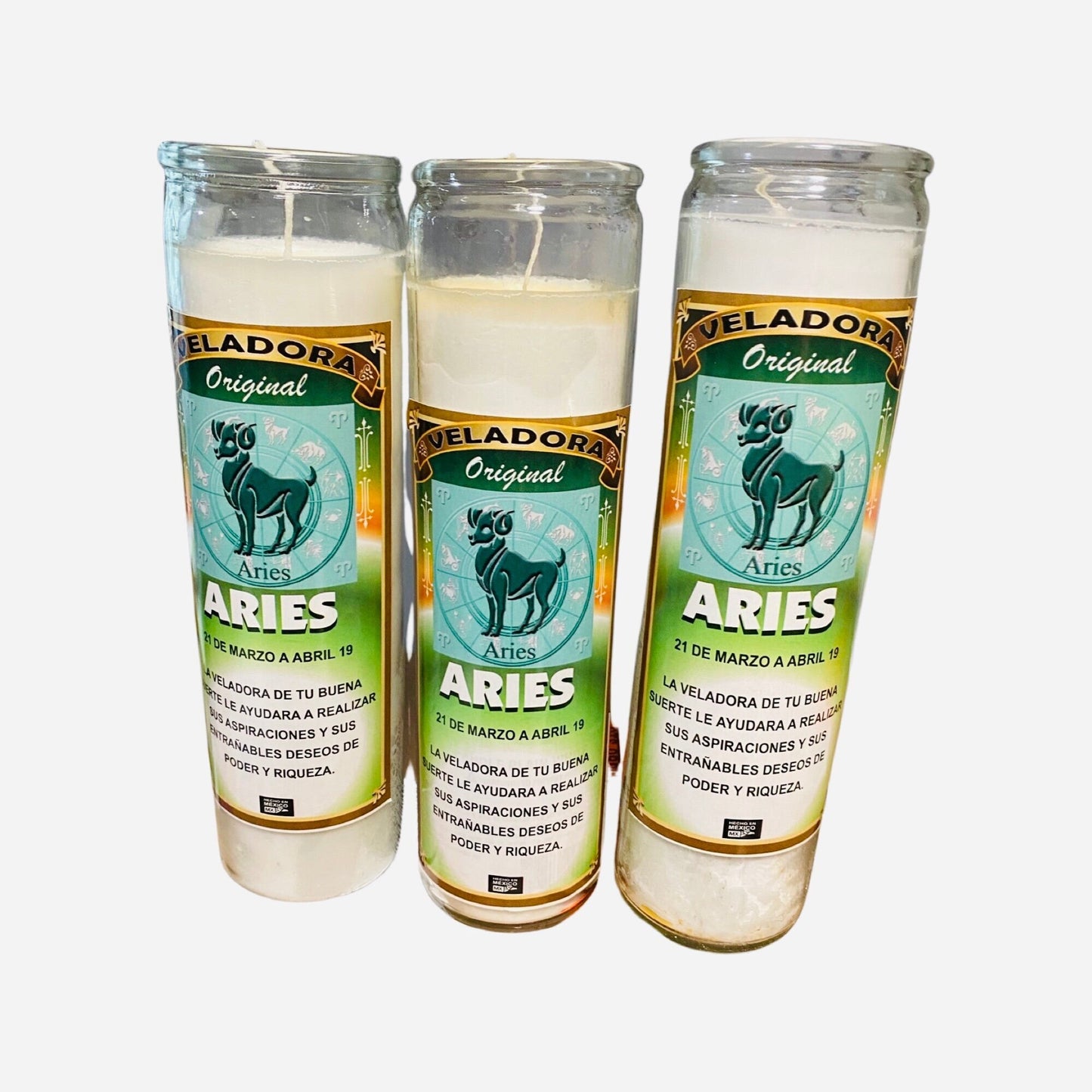 2x SET- ARIES Veladora - ARIES  Fixed Candle, Zodiac Candle