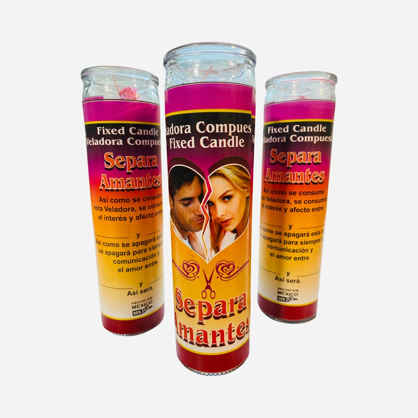 Separa Amantes Veladora, Separate Lovers Fixed Candle, Para Separar, Brake up Spell candle