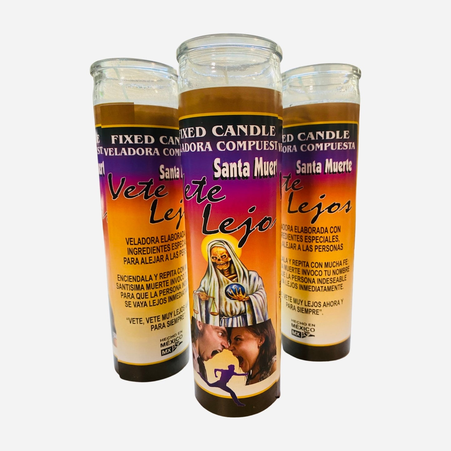 Santa Muerte Vete Lejos Veladora, Holy Death Go Far Away Candle, to get rid of unwanted people