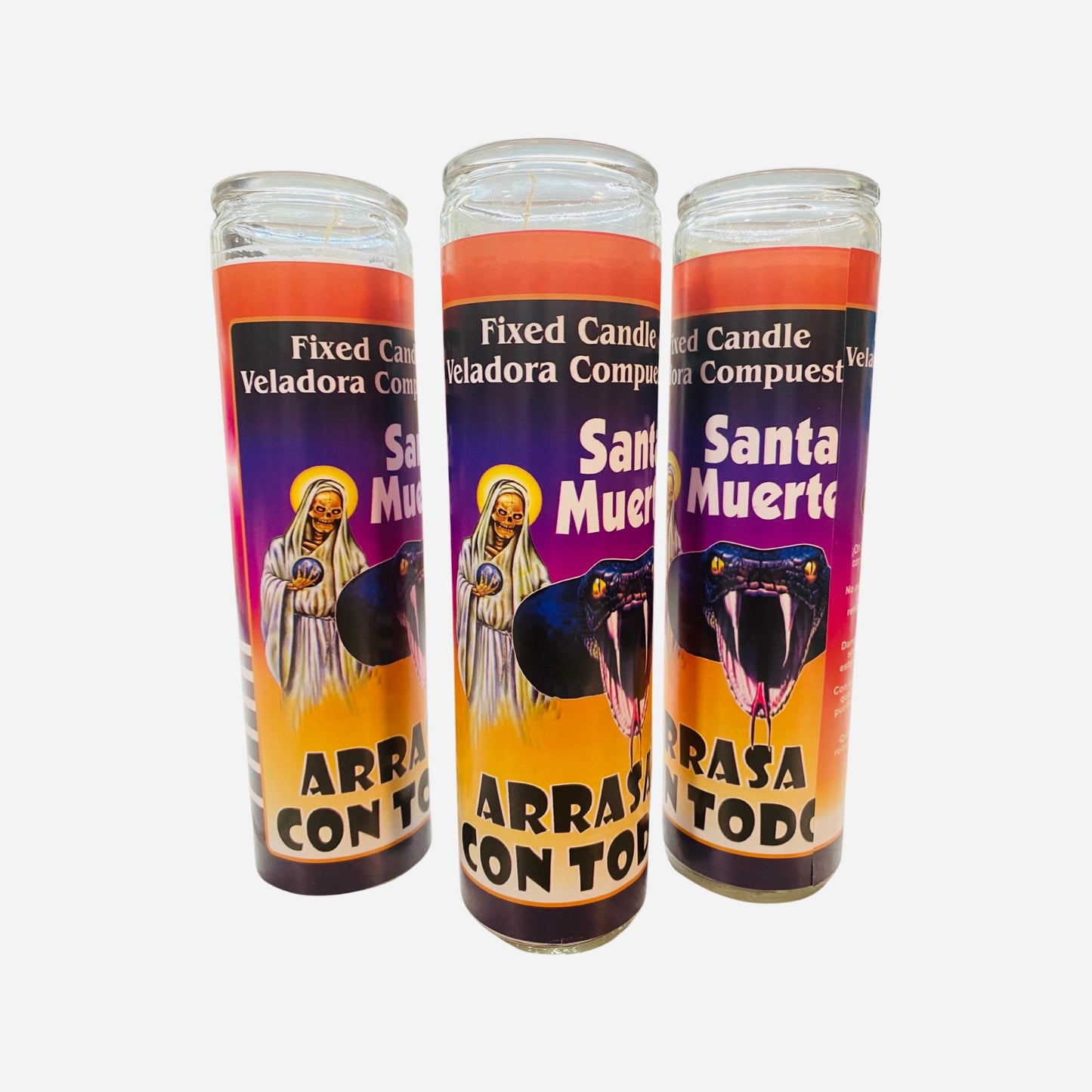 Santa Muerte Arrasa con Todo Veladora, Holy Death Destroy Everything Candle