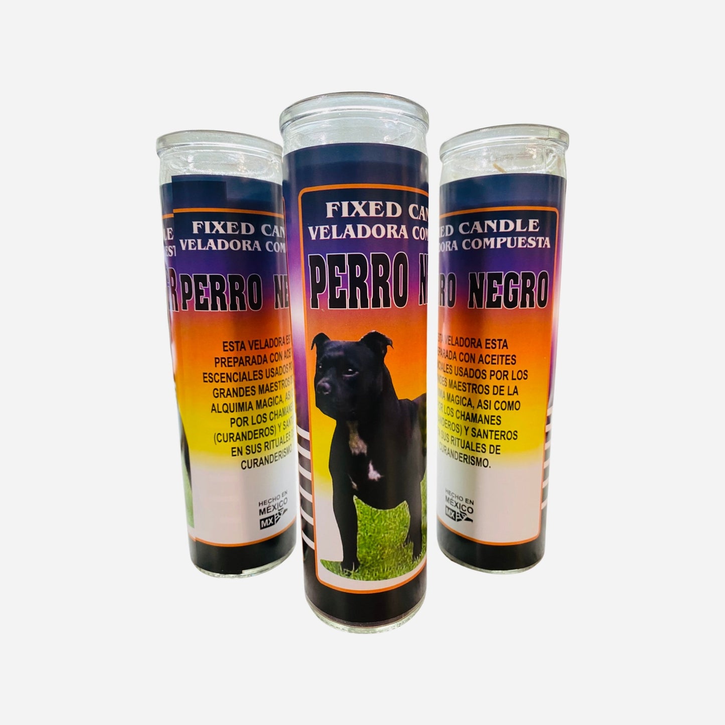 veladora Perro Negro Para Limpias y Curaciones, Para Rituales de Santeria