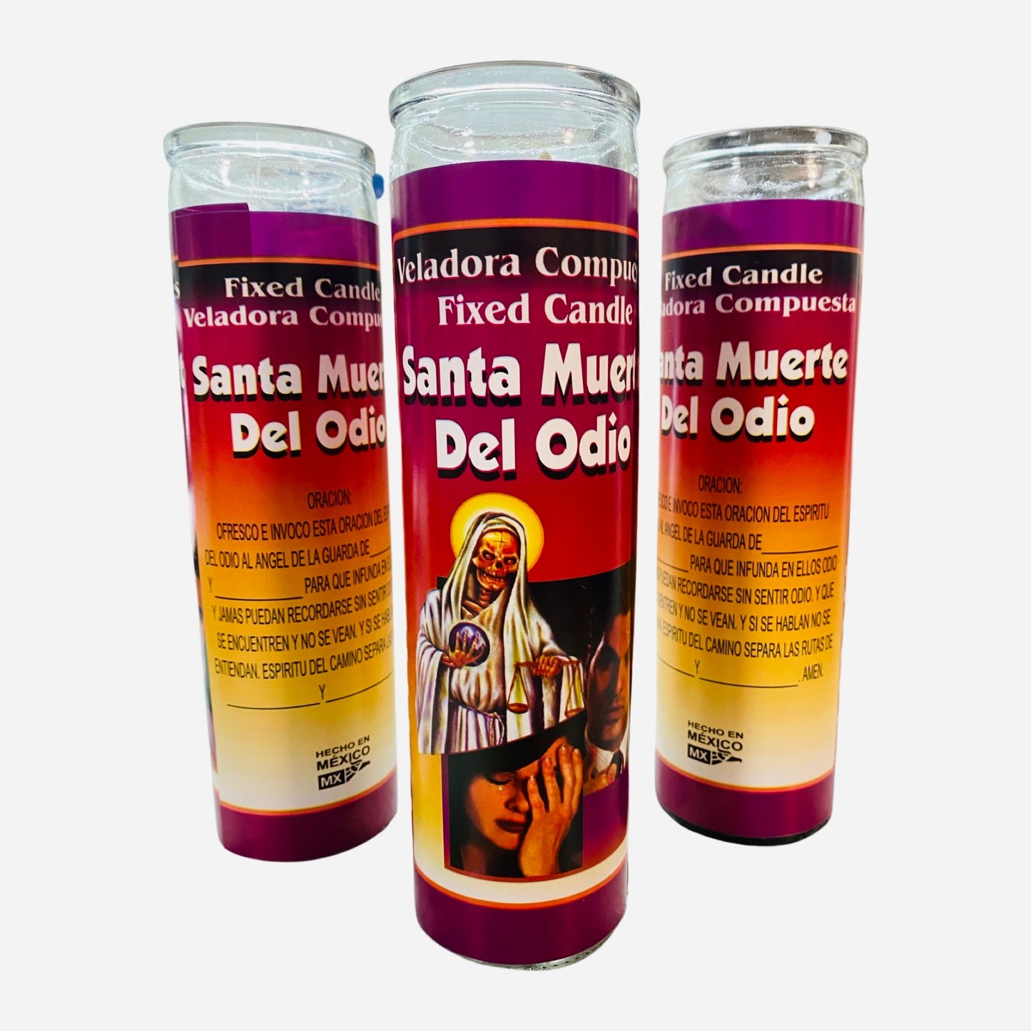 Santa Muerte del Odio Veladora, Holy Death Hate Candle, to make people hate each other