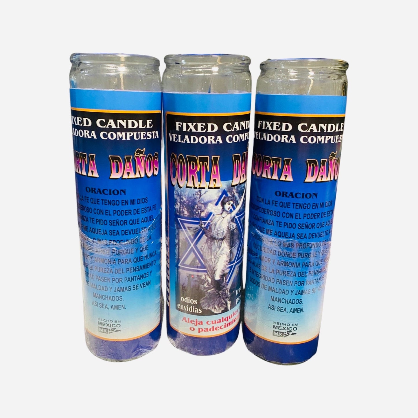 CORTA DAÑO Veladora Para Limpias y contra envidia, odio y maldiciones. AGAINST Harm Fixed Candle