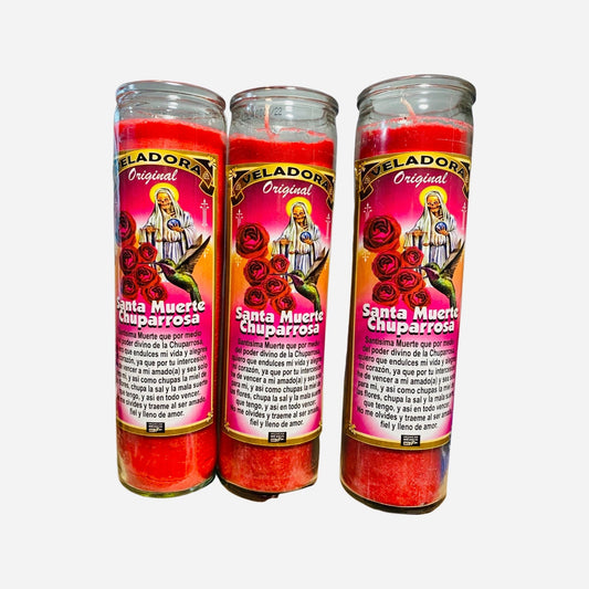 Santa Muerte Chuparrosa Veladora Para el amor, Holy Death Hummingbird Candle for love, love spell candle