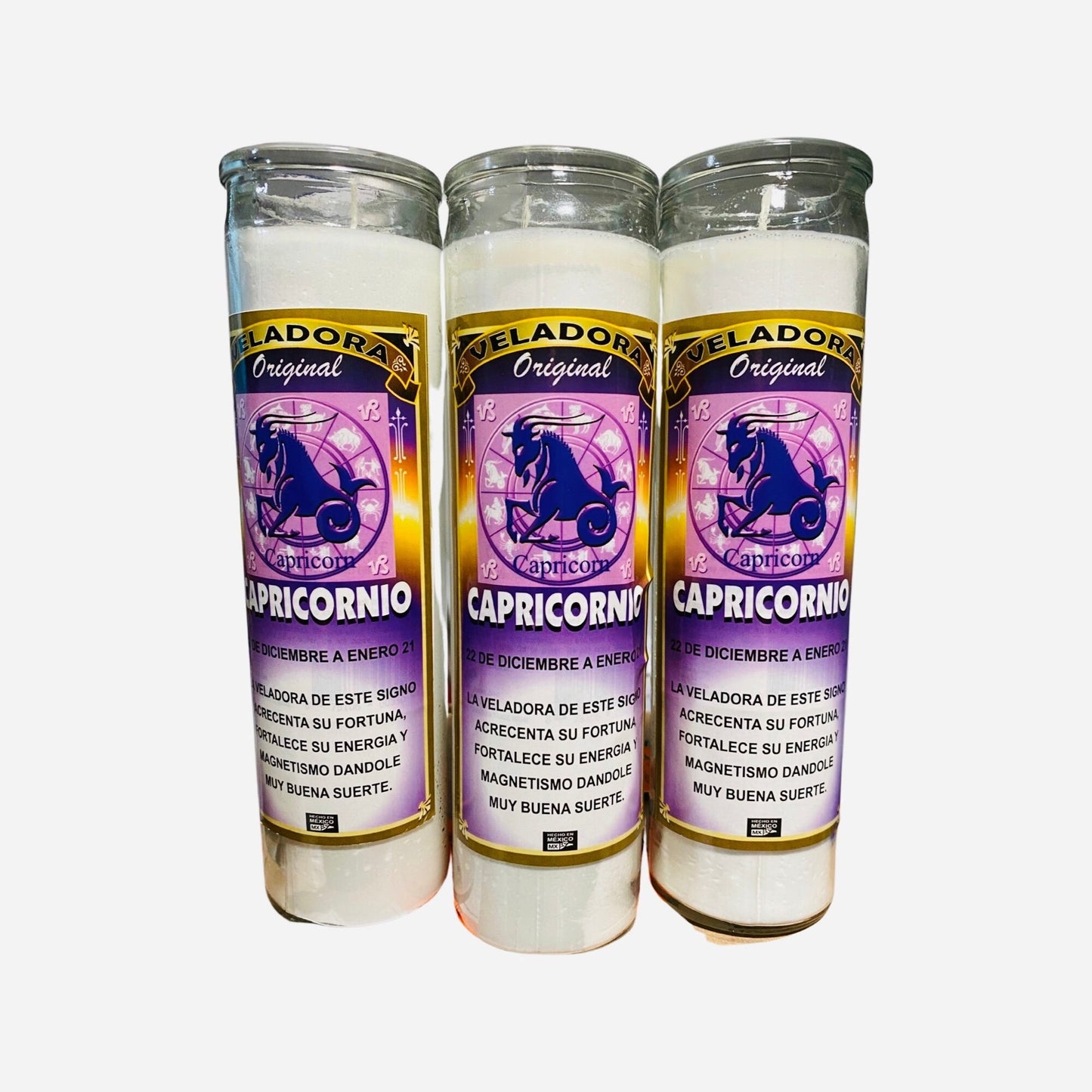 2x SET- CAPRICORNIO Veladora - CAPRICORN Fixed Candle, Zodiac Candle