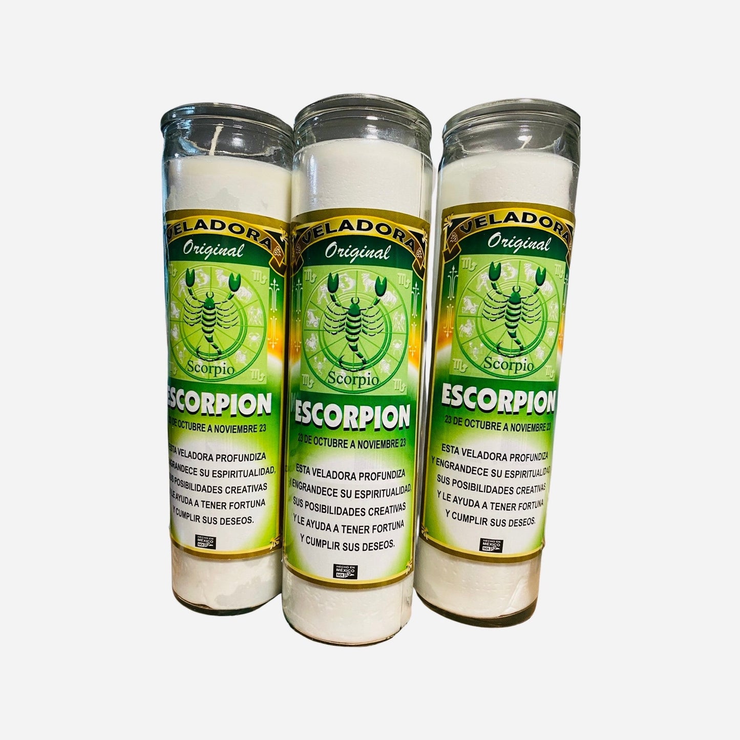 2x SET- ESCORPION Veladora - SCORPIO Fixed Candle, Zodiac Candle