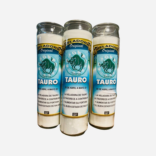 2x SET- TAURO Veladora - TAURUS Fixed Candle, Zodiac Candle