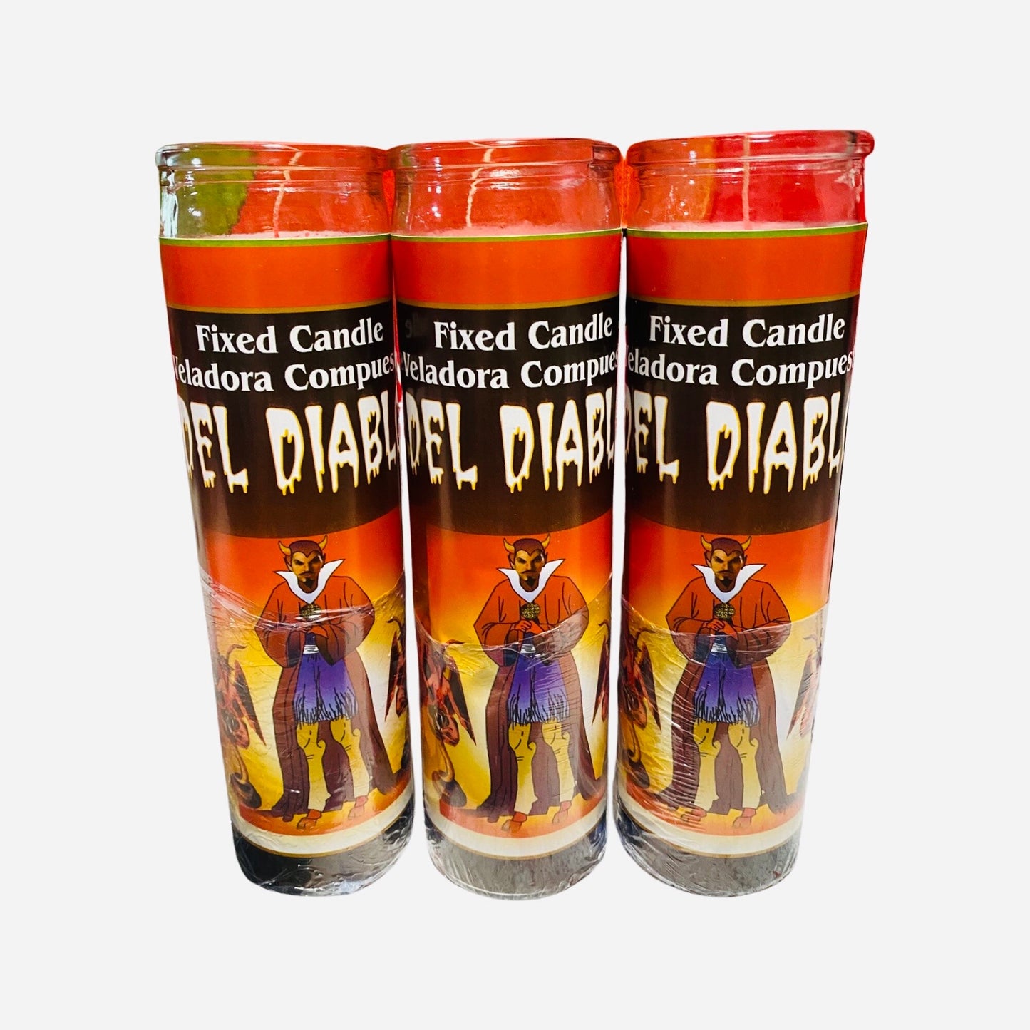 set of 12x- Del Diablo Veladora, Satan Fixed Candle, Satanas, para obtener lo que quiera, to get whatever you want