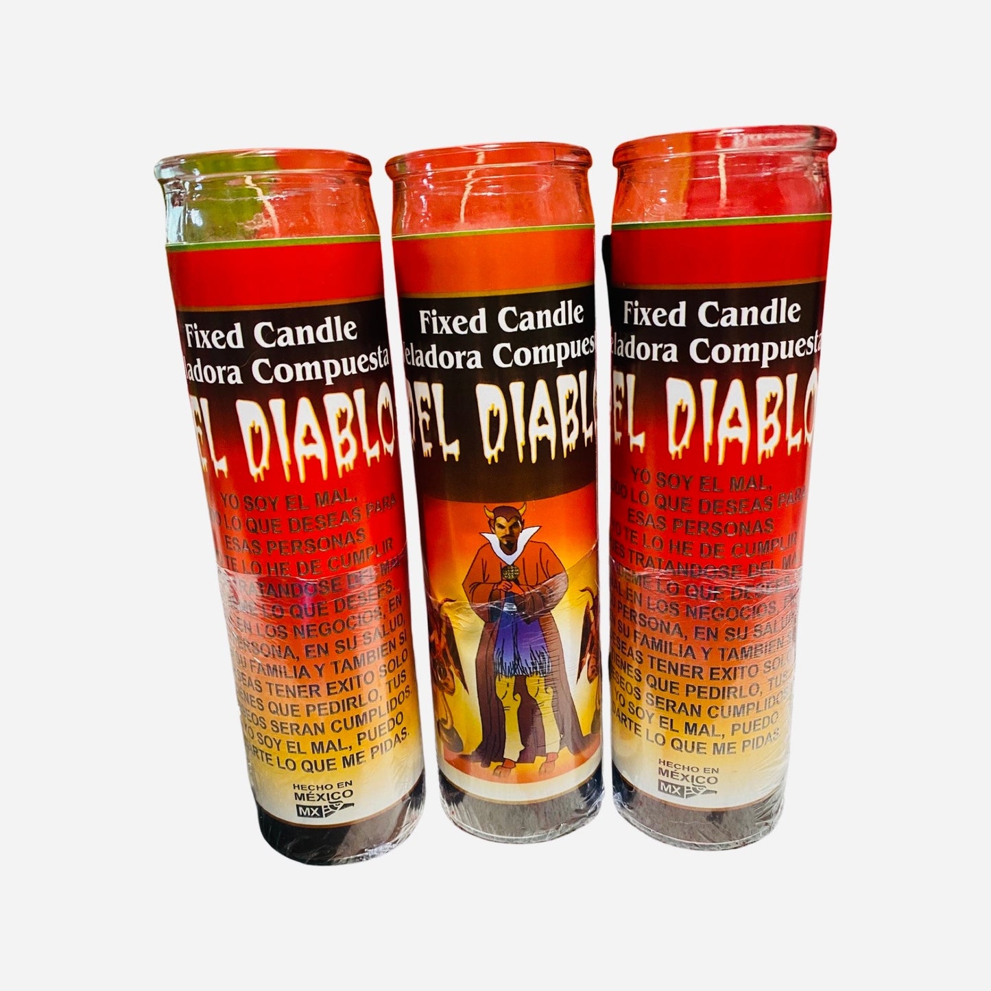 set of 12x- Del Diablo Veladora, Satan Fixed Candle, Satanas, para obtener lo que quiera, to get whatever you want