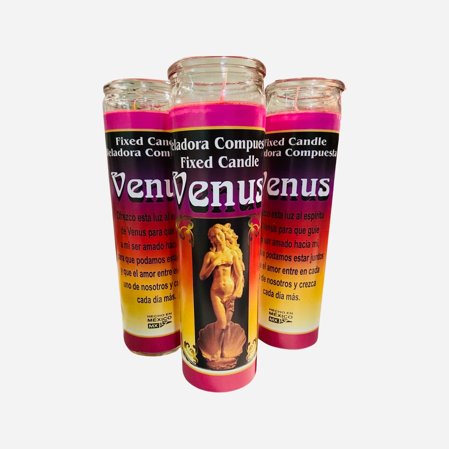 12x set- Veladora VENUS - VENUS Fixed Candle,Love Spell,  para Atraer el amor y Seduccion