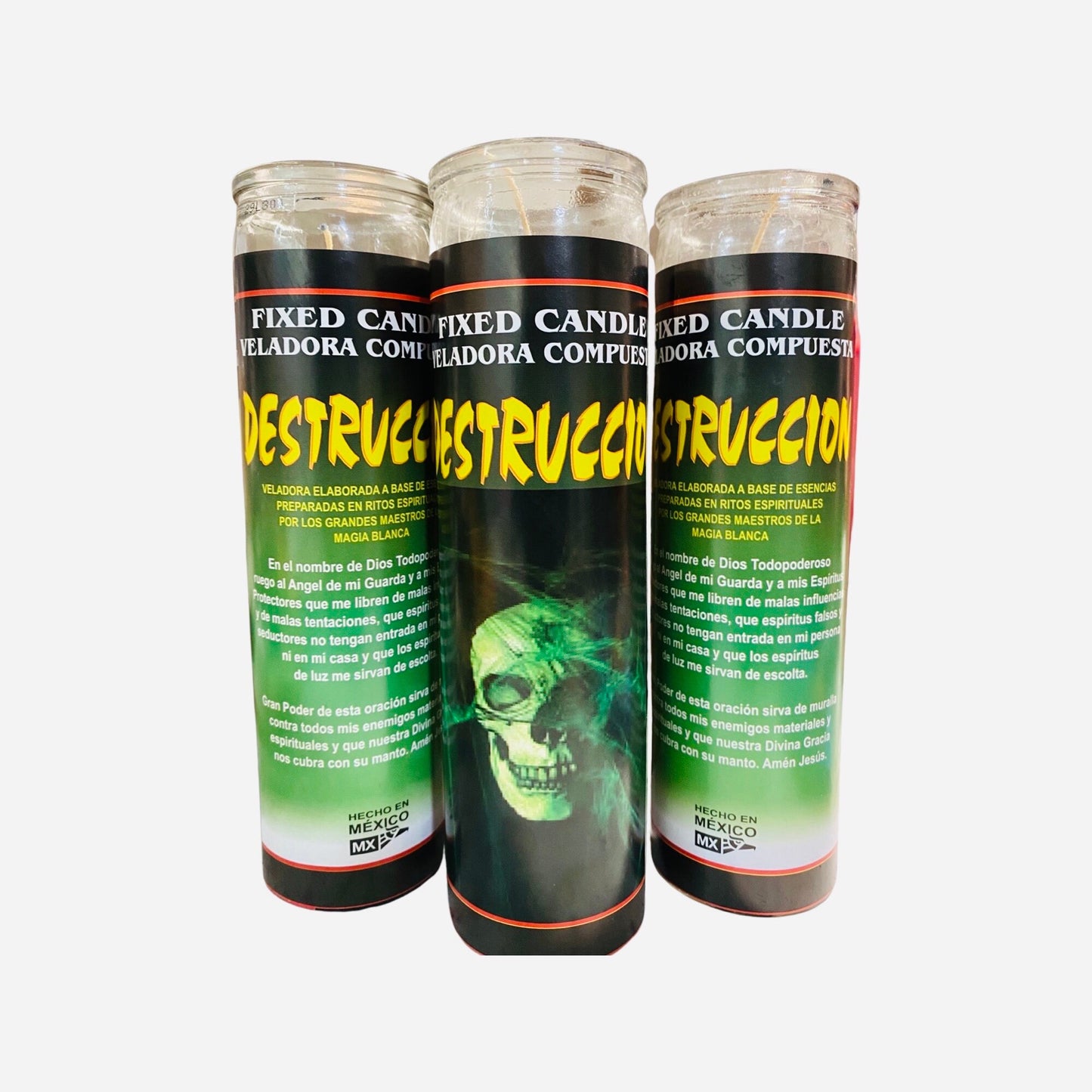 12x set- Veladora Negra  DESTRUCCION - DESTROYER Fixed Candle, Protection from enemies and spirits