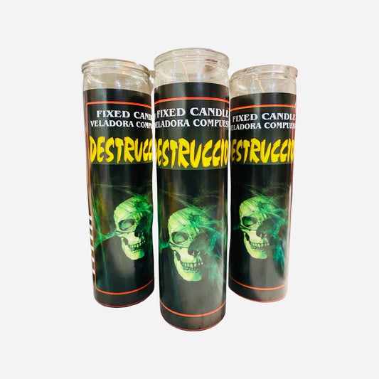 12x set- Veladora Negra  DESTRUCCION - DESTROYER Fixed Candle, Protection from enemies and spirits