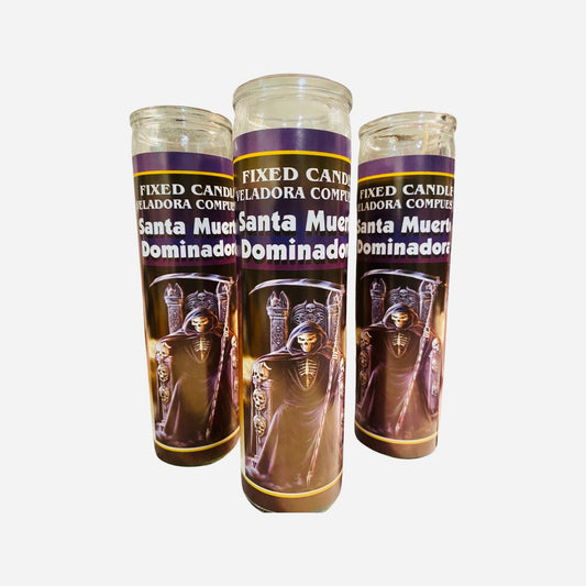 Santa Muerte DOMINADORA Veladora Negra, Holy Death Black DOMINATION Candle, para dominar, to dominate