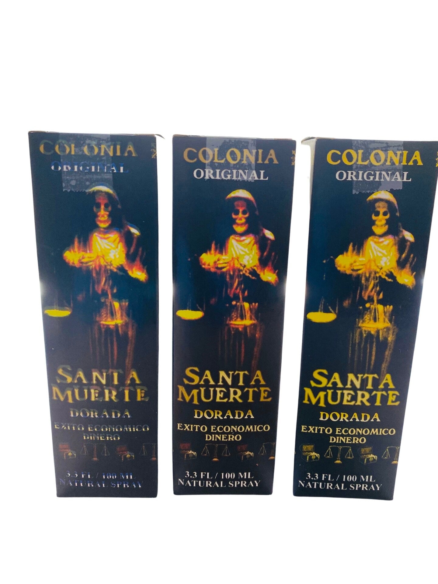 SANTA MUERTE DORADA Perfume Colonia- Holy Death Gold Wicca Cologne Perfume Spray Spell Ritual Santeria Proteccion Aura