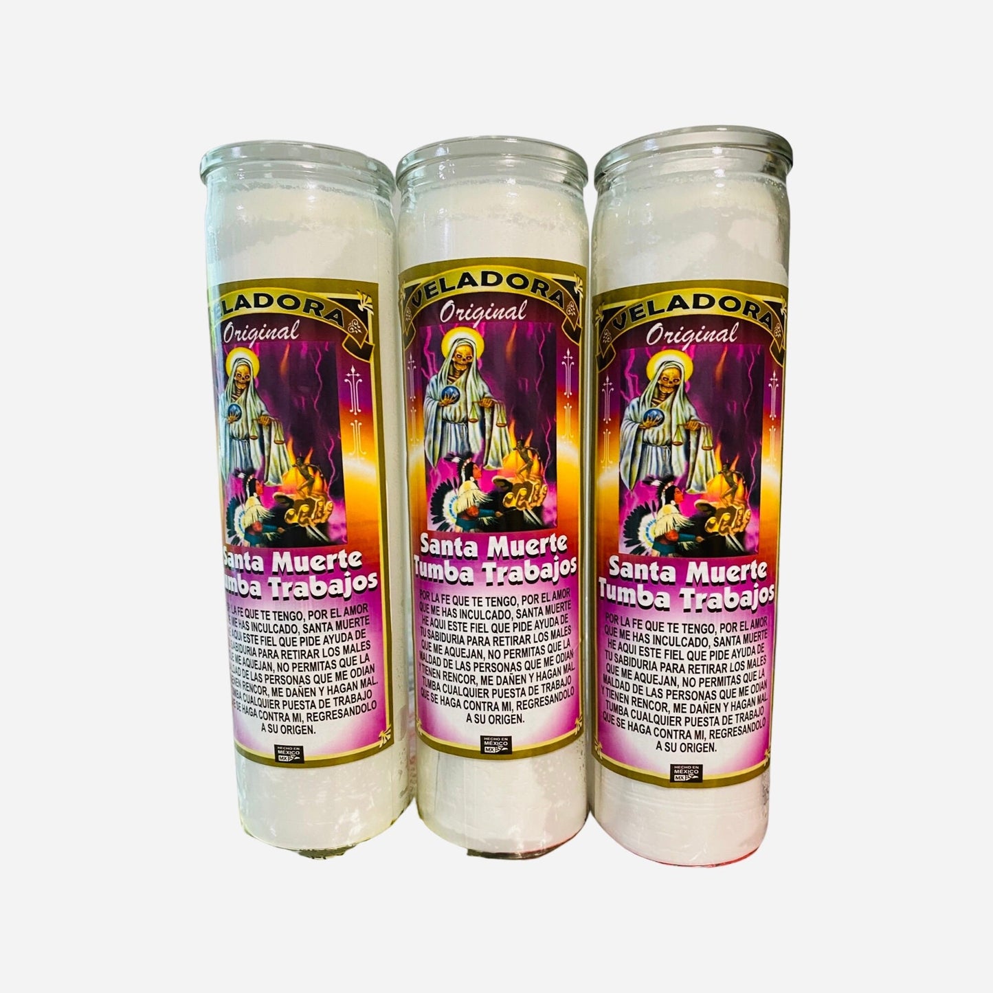 SANTA MUERTE Tumba Trabajos Veladora - Holy Death Spell Breaker Candle