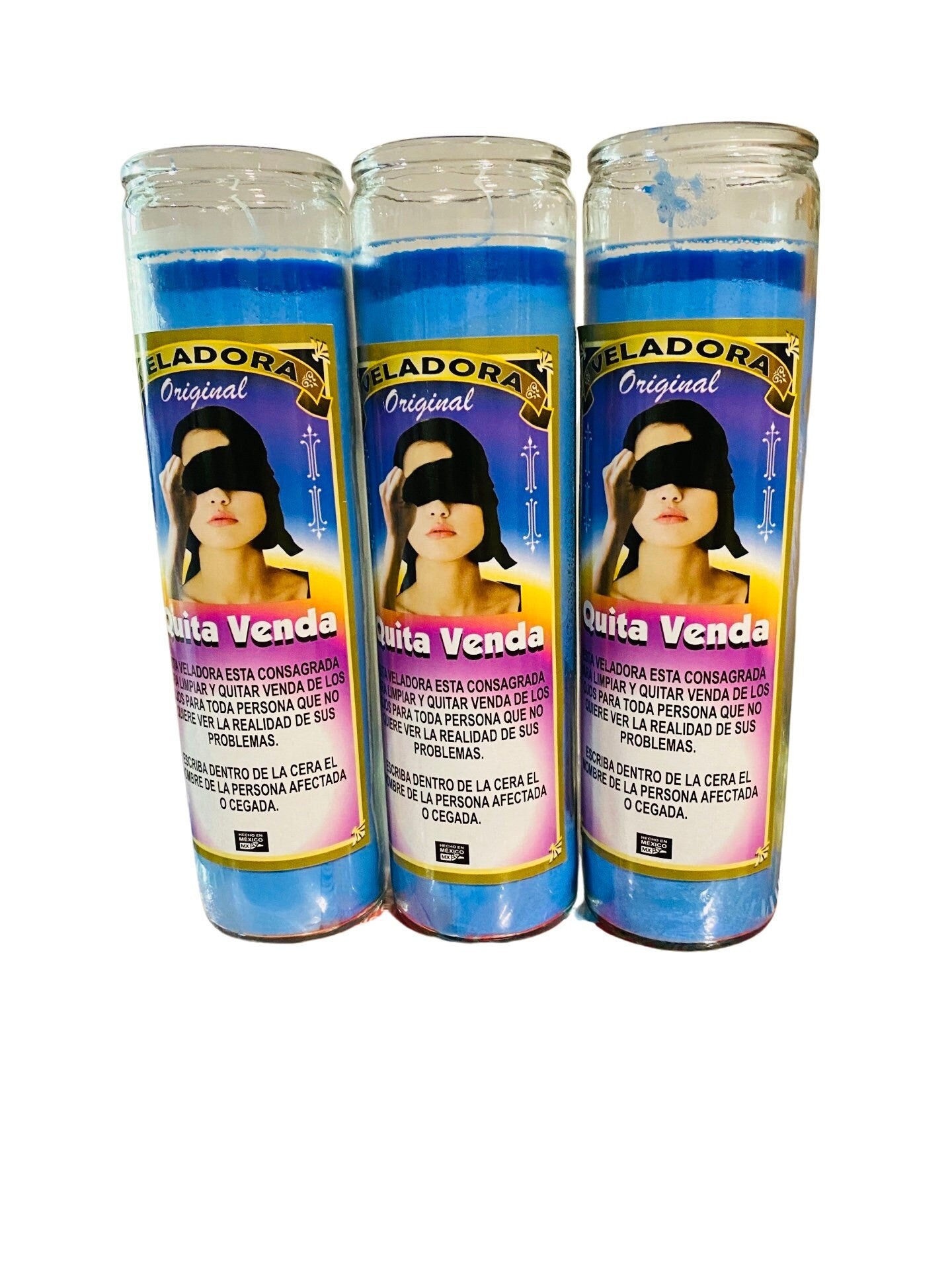 QUITA VENDA Veladora - Remove Blindfold Candle. para limpia y quitar venda de los ojos