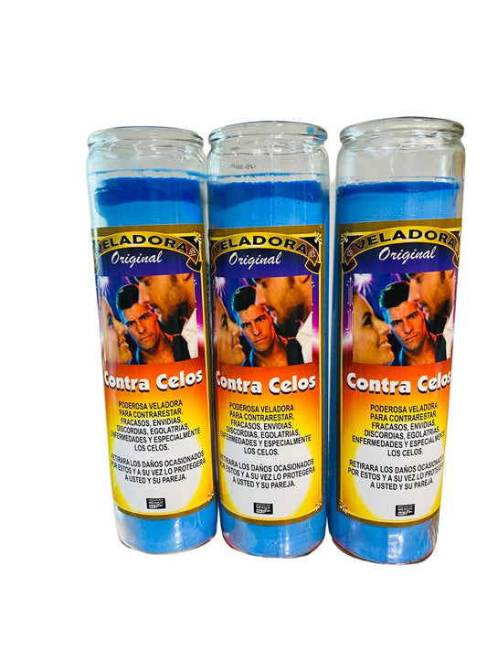 CONTRA CELOS Veladora - Against Jealousy Candle.  Contra celos y envidias