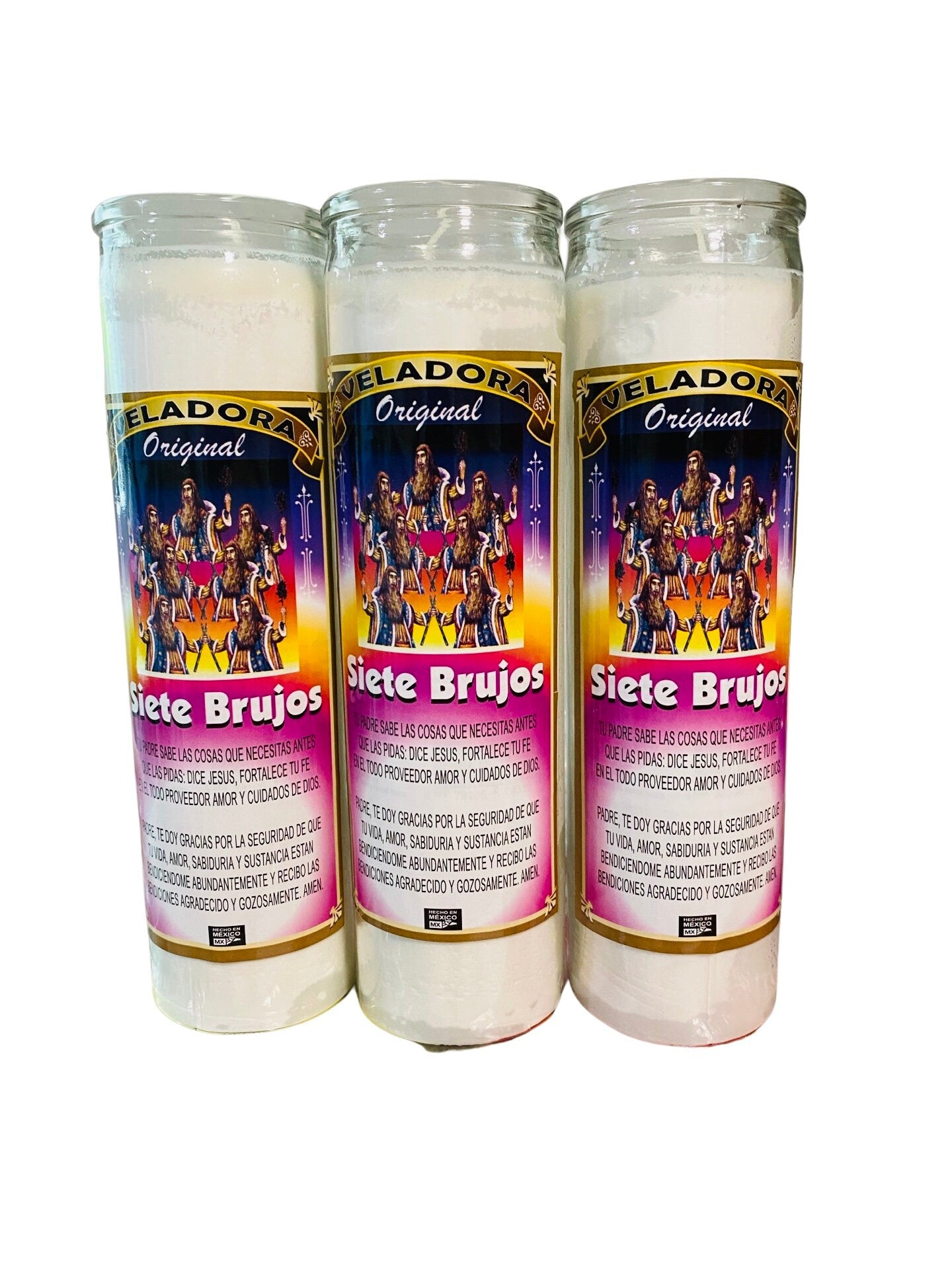 SIETE BRUJOS Veladora - 7 WITCHES Candle Para Abundancia y Bendiciones