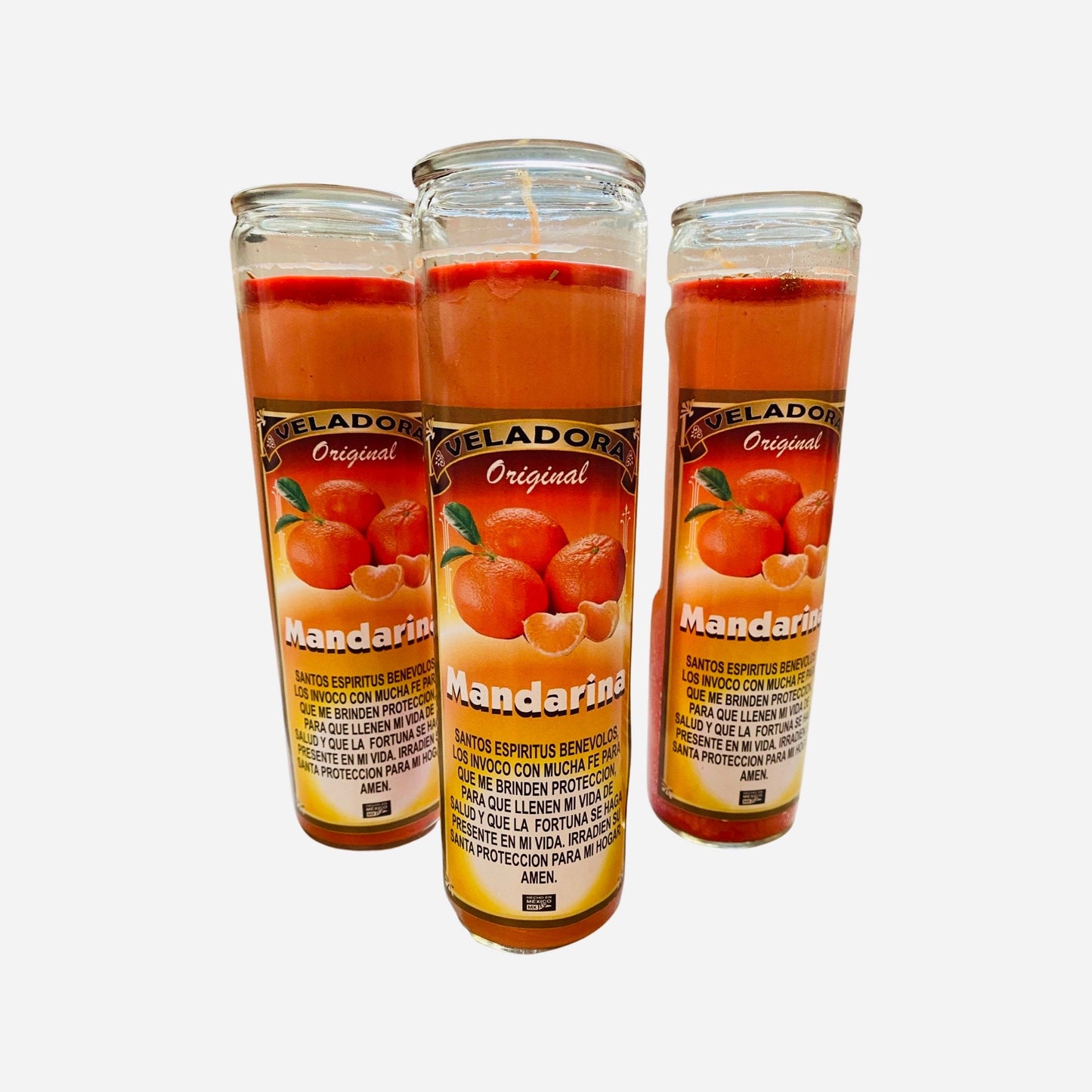 MANDARINA VELADORA - MANDARINE Fixed Candle Para Proteccion, Salud y Fortuna