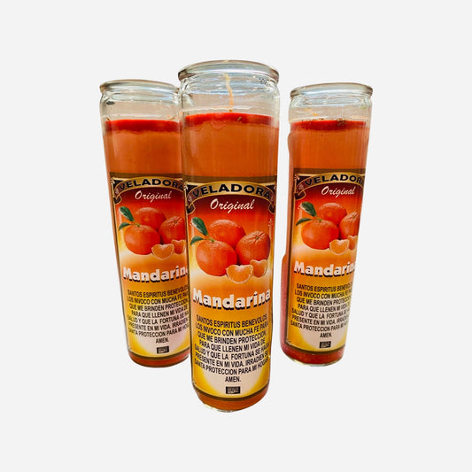 MANDARINA VELADORA - MANDARINE Fixed Candle Para Proteccion, Salud y Fortuna