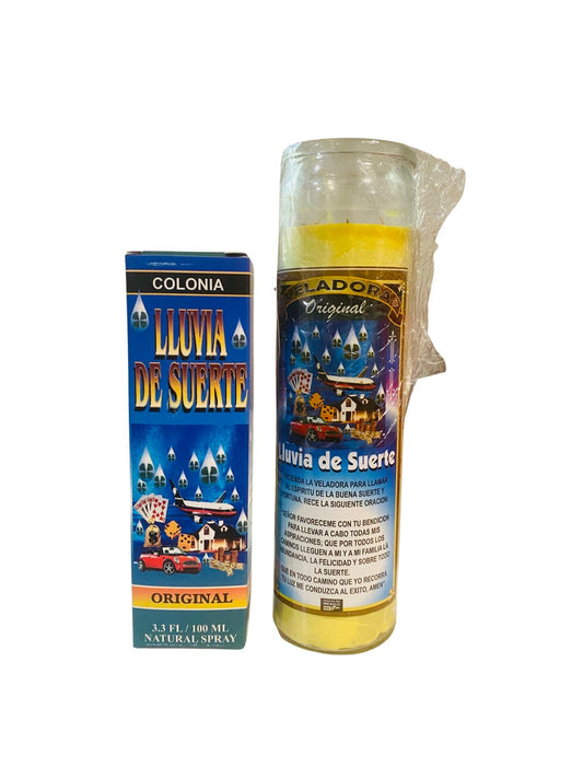 LLUVIA DE SUERTE Set - Lucky Rain set Veladora + Perfume, 1 candle + 1 perfume