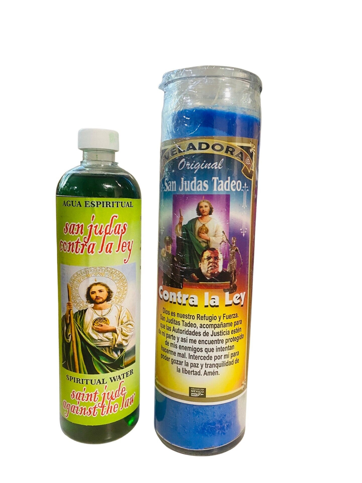 SAN JUDAS TADEO Contra la Ley Veladora + Agua Espiritual para Proteccion Saint Jude Against the Law