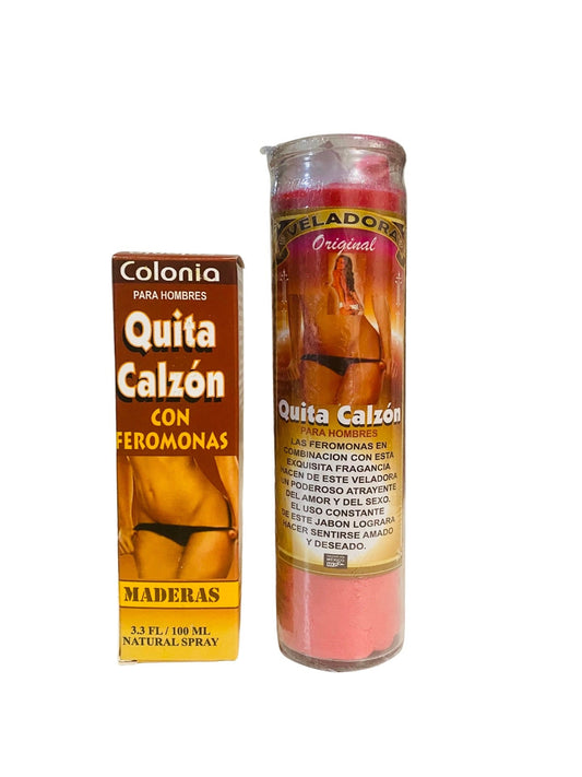 QUITA CALZON Atrayente del Sexo con Feromonas Veladora + Perfume Colonia